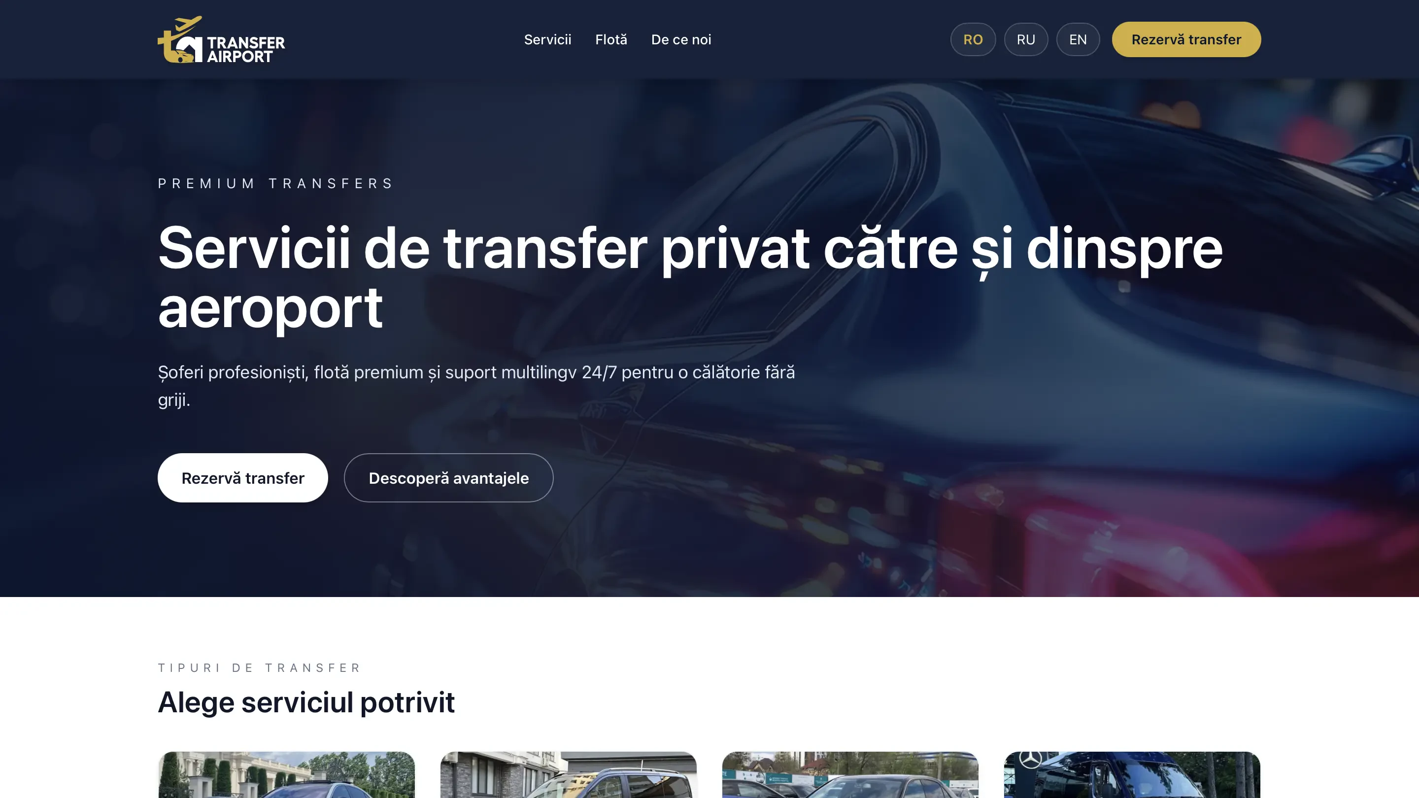 TransferAirport.md – Website de rezervare transfer și parcare aeroport